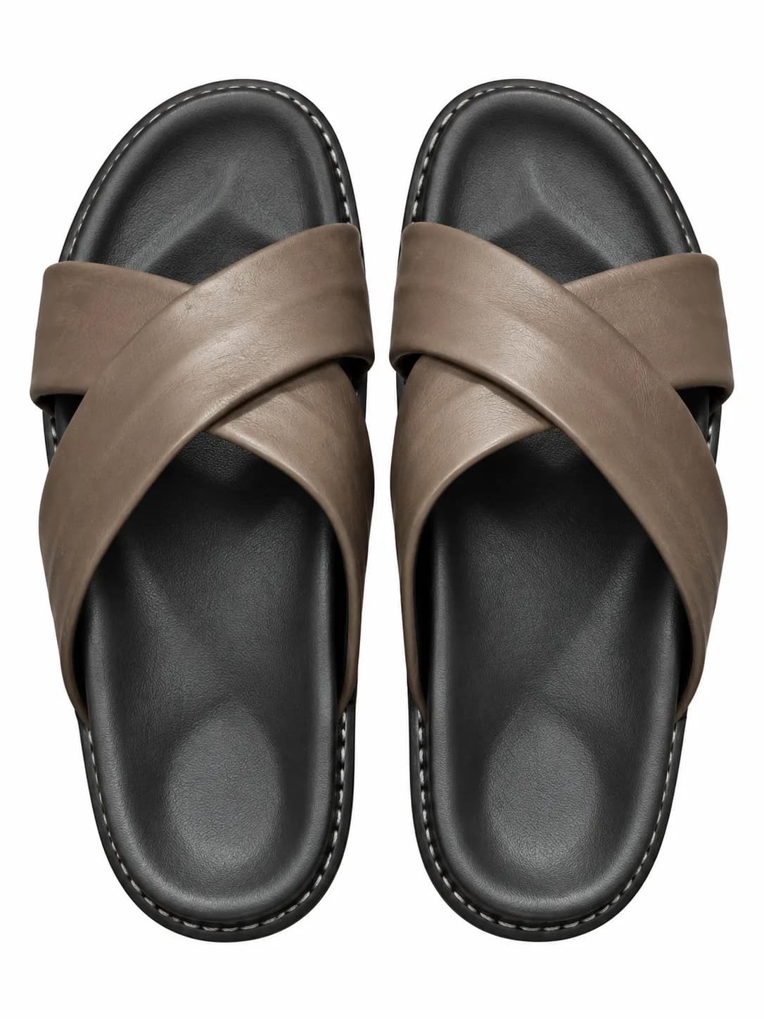Praba Premium Criss-Cross Leather Slides view 6